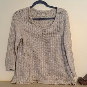 Lucky Brand Heathered Gray Scoop Neck Sweater